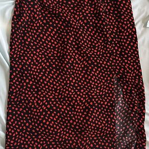 Red and Black Polka Dot Women's Skirt